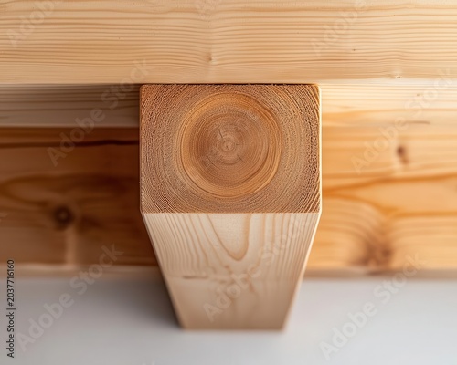 Wooden beam construction made from FSCcertified timber, clean eco detail