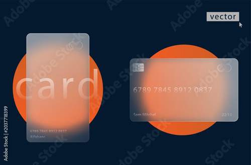 Vector Gradient glassmorphism effect credit card