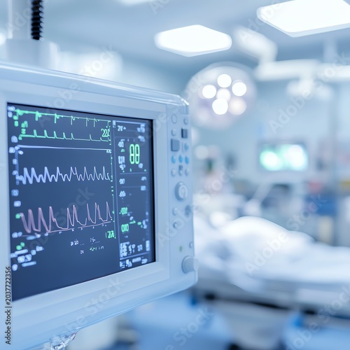 Modern Marketing Modern hospital monitor displaying vital signs. professional stock content marketing concept