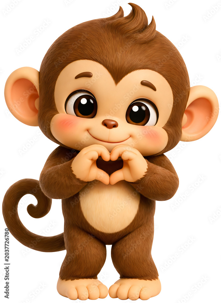 Fototapeta premium a monkey making a heart gesture with both hands
