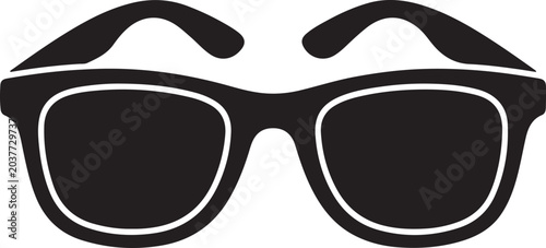 Black Eyeglasses Silhouette – Vector Illustration