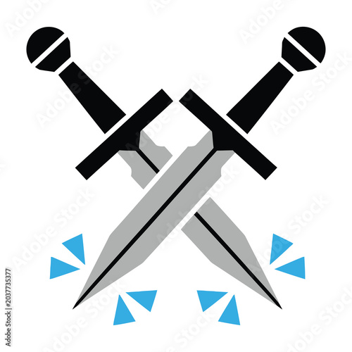Crossed Daggers Icon Symbolizing Conflict Combat Fighting Warfare or Duel Strategy Concept Art