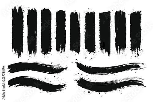 Bild auf Leinwand Black highlight marker lines isolated on white background
