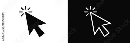 Billede på lærred Cursor mouse click icon set with click arrow symbols and computer cursor vector