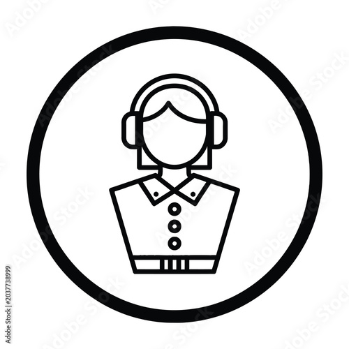 Customer Service Representative Icon Representing Support Help Desk Assistant Communication