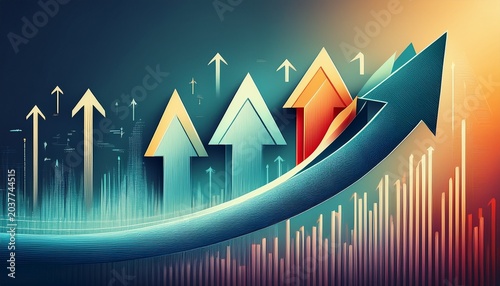 tax incentive concept upward arrows symbolizing growth and progress in a business context