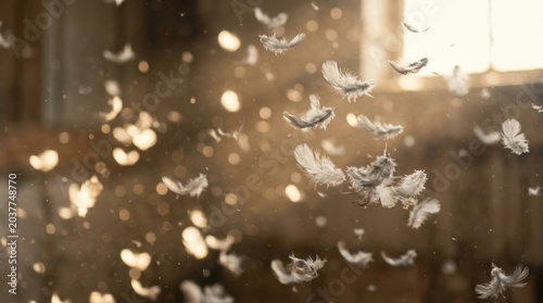 goose feathers flying