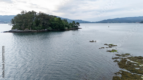 Fotografía San simon island in ria de vigo, galicia