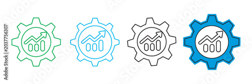Tableau sur toile Optimization icon set, multi style collection, efficiency improvement icons, per