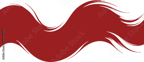 Tableau sur toile Abstract red paint brush stroke wave graphic with abstract background illustrati