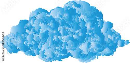 Foto Fluffy blue cumulus cloud isolated graphic element with isolated meteorology atm