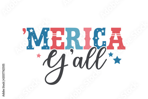 'Merica Y'all Southern Patriotic Retro T Shirt Design