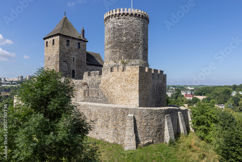 Medieval gothic castle, Bedzin Castle, Silesian Voivodeship, Bedzin, Poland.