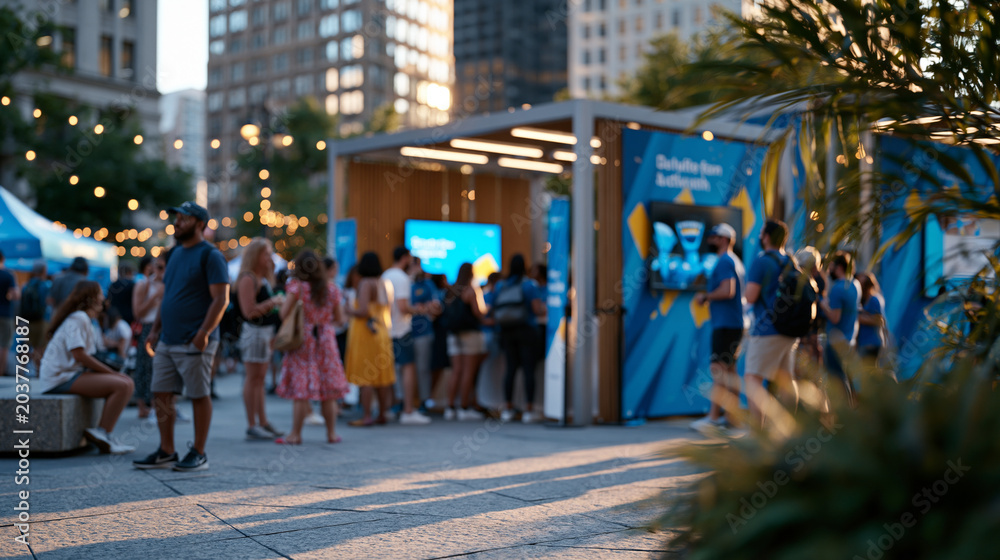 Fototapeta premium Brand activation street team in urban pl 1