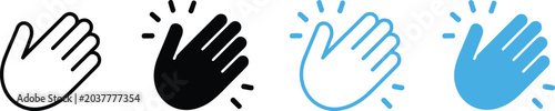Quadro em tela Team Collaboration Icon Design Raised Hands High Five Supportive Group Effort Sy