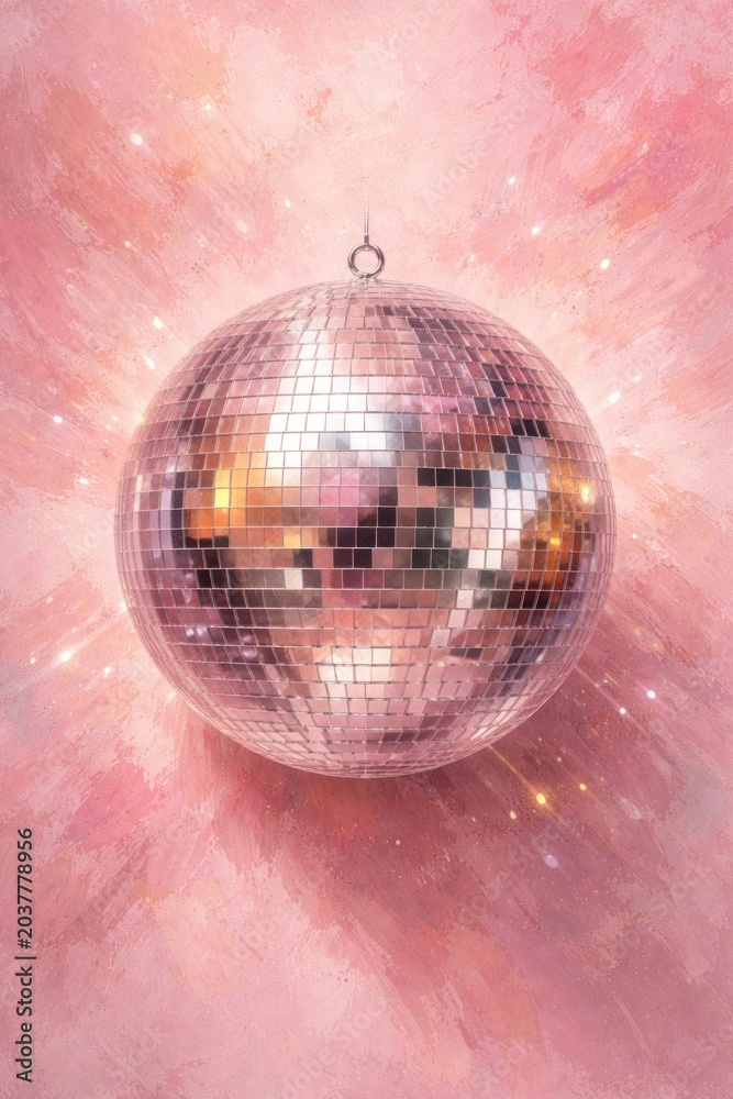 Fototapeta premium Shimmering disco ball illustration.