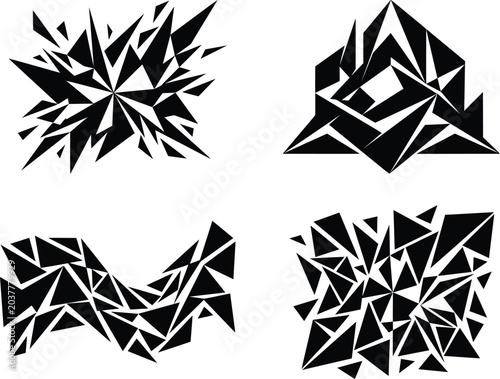 Φωτογραφία Conceptual geometric vector elements featuring sharp fragmented shapes and dynamic crystalline shattering designs