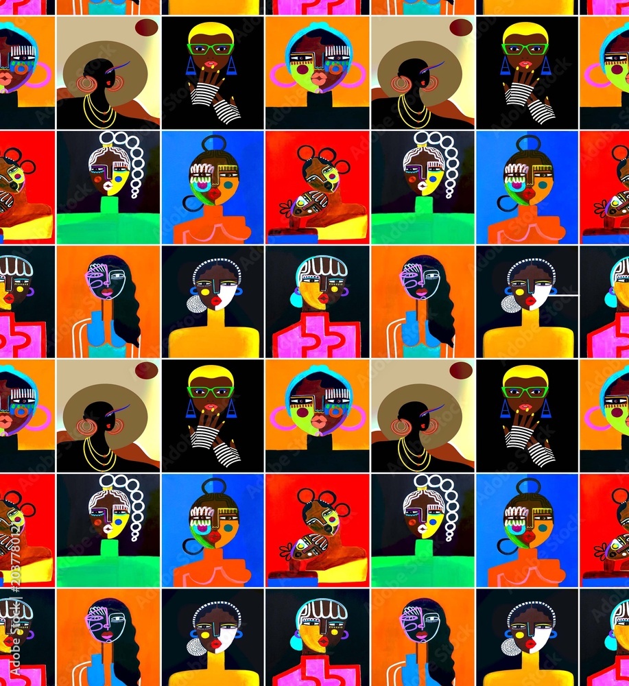 Fototapeta premium : figure all over multicolor pattern with light background