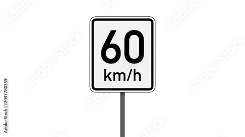 Speed Limit 60 Road Traffic Sign