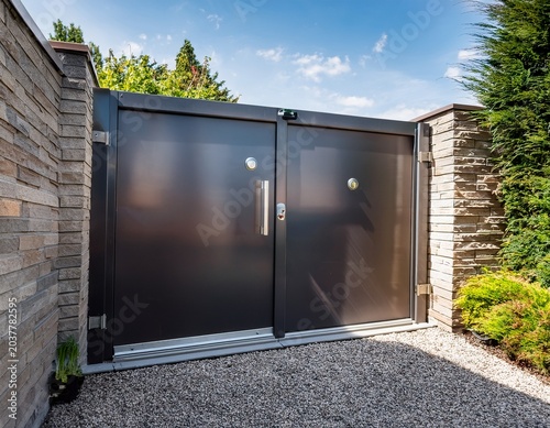 secure aluminium wall door for modern home and garden access