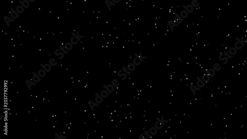 Animated shooting star video with twinkling stars background, Twinkling stars background animation with shooting stars on black background.
Twinkling stars animation. fast line glitter motion