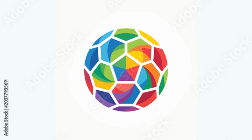 Creative Abstract Geometric Soccer Ball Logo Concept