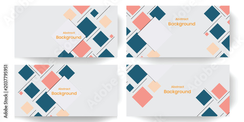 Set of abstract background designs with geometric square shapes