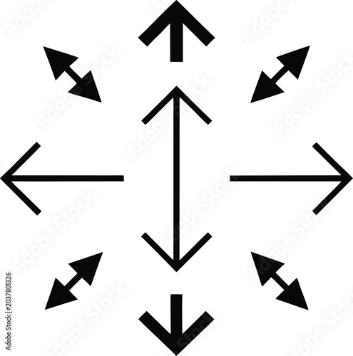 Black directional arrows icon set