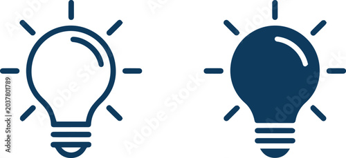 Obraz na płótnie Light bulb icon pair for user interface toggles