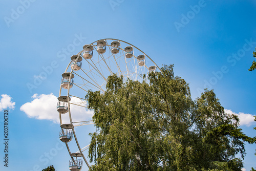 Ferris wheel in a park in city of Geneva in Switzerland