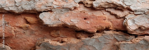 Close up of rough textured tree bark showing natural cracks and organic patterns in warm brown and grey tones