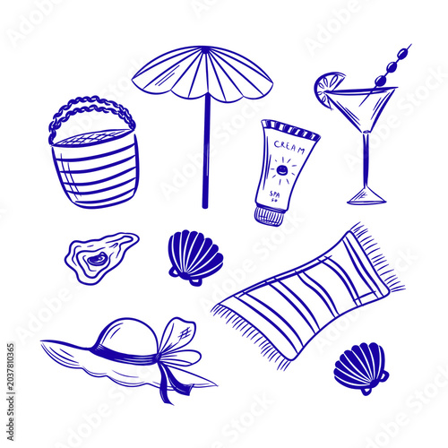 set of beach accessories