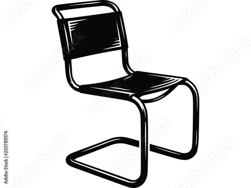 Hand drawn chair icon for interior design and furniture