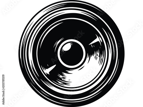 Abstract circular target with dynamic swirl lines
