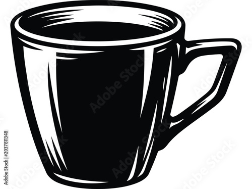 Simple coffee cup illustration on clean white background