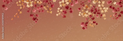 Autumn Maple Leaves In The Wind With Glittering Background