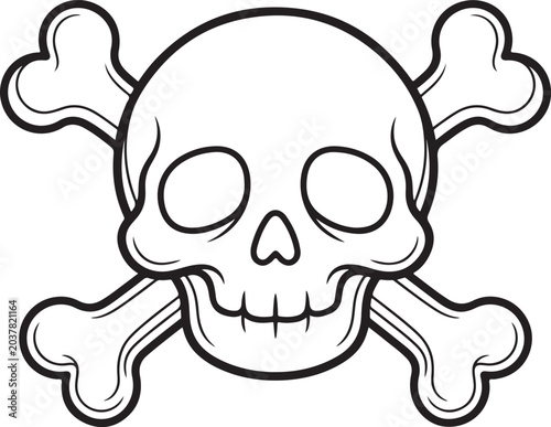Schilderij op canvas Jolly Roger, skull, crossbones, pirate symbol isolated on Transparent Background