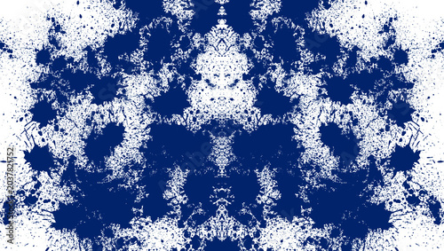 Foto Azul profundo sobre fondo trasparente crea una sensación de contraste y simetría que recuerda a un test de Rorschach