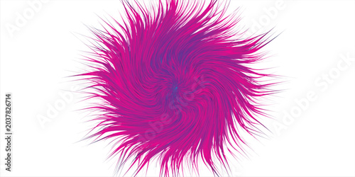 Cuadro en lienzo Abstract magenta furry explosion background with swirling lines