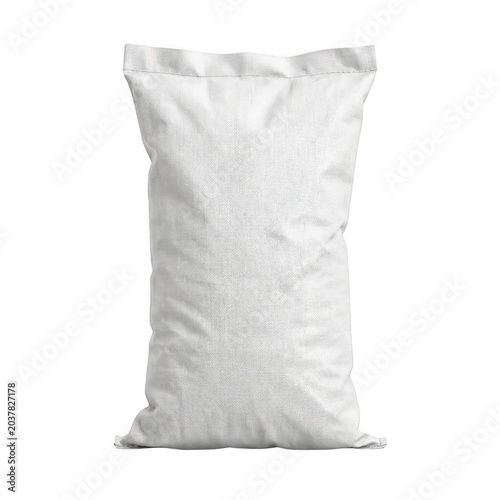 White woven sack packaging mockup isolated on transparent background