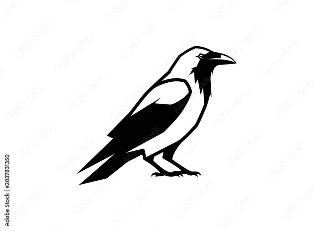 Fototapeta premium Stylized Crow Silhouette