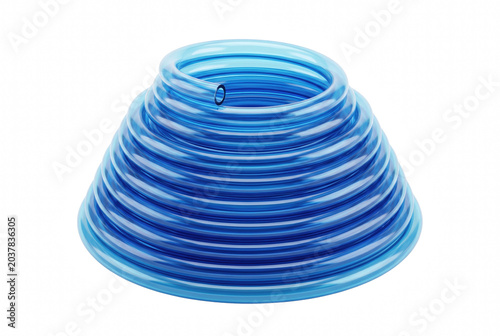 Fotografija Blue Transparent Flexible Hose Coiled into Conical Shape