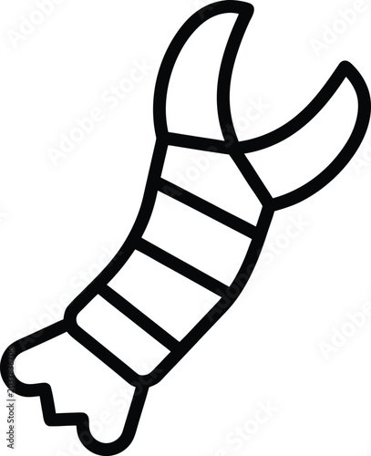 Tableau sur toile mantis shrimp raptorial claw black and white vector illustration on transparent