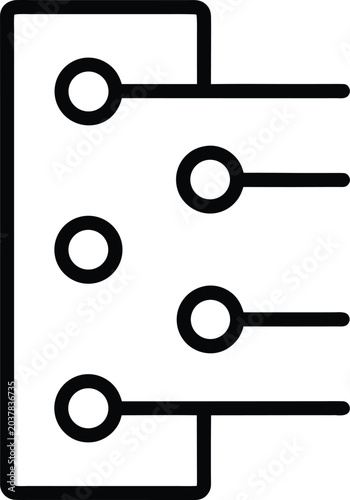 Tableau sur toile lichen apothecia disk fruiting black and white vector illustration on transparen