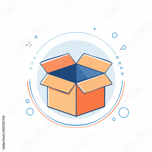 Open Cardboard Box Icon