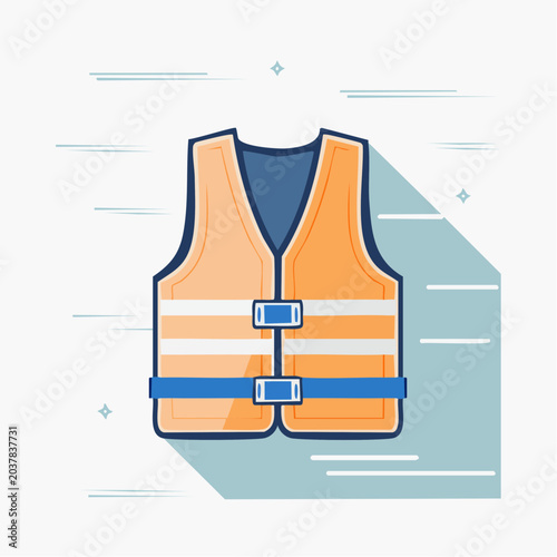 Orange Life Vest Illustration