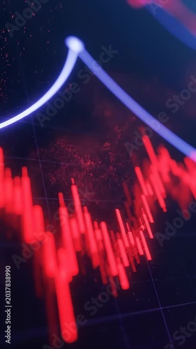 Red Financial Stock Market Graph Falling Down