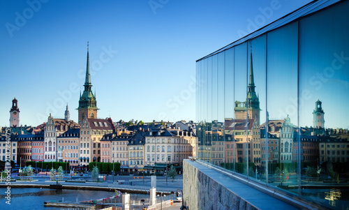 View of Stockholm City in spring