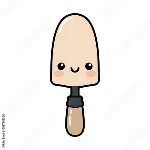 Cute cartoon illustration of a smiling face with simple thick border.