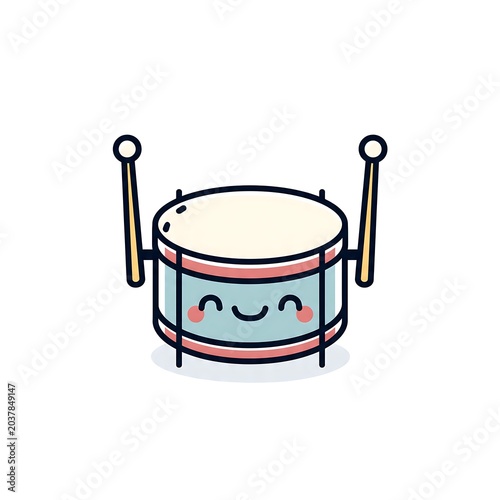 Cute cartoon cup illustration with smiling face and handle.